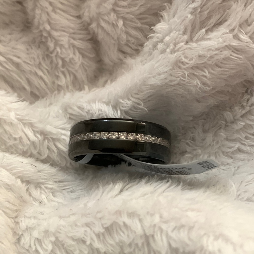 New in box Mens black wedding band